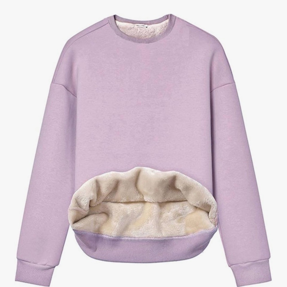 Lavender Fleece-Lined Sweatshirt